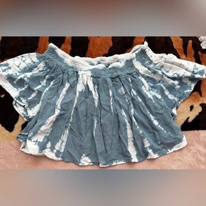 Blue and White Tie-Dye crop top